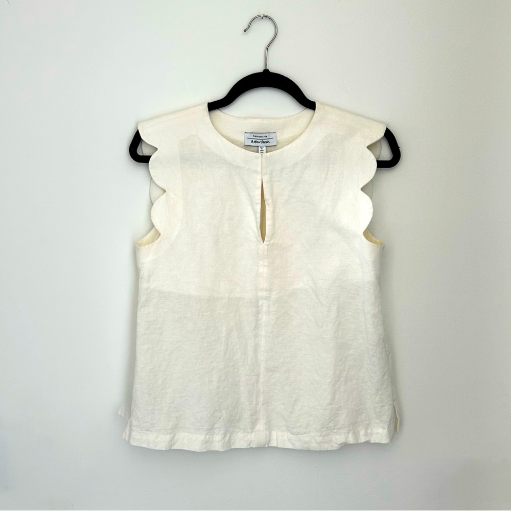 And Other Stories Linen Scalloped Top